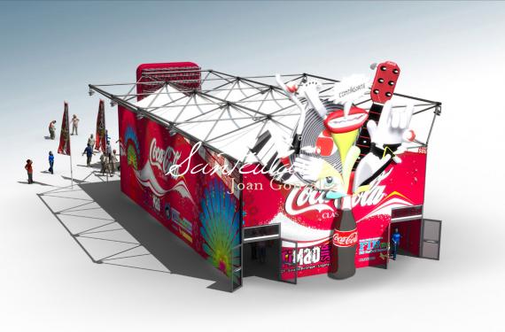 Entornos 3D de stands y creación de modelos para eventos de conocida marca de bebidas en los festivales FIB y FestiMAD