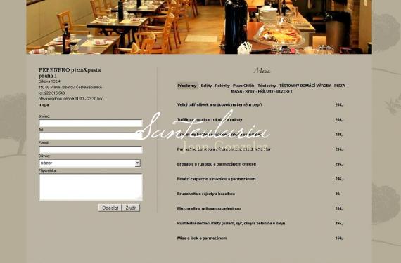 Creación de sitio web para pequeña cadena de restaurantes de Praga
